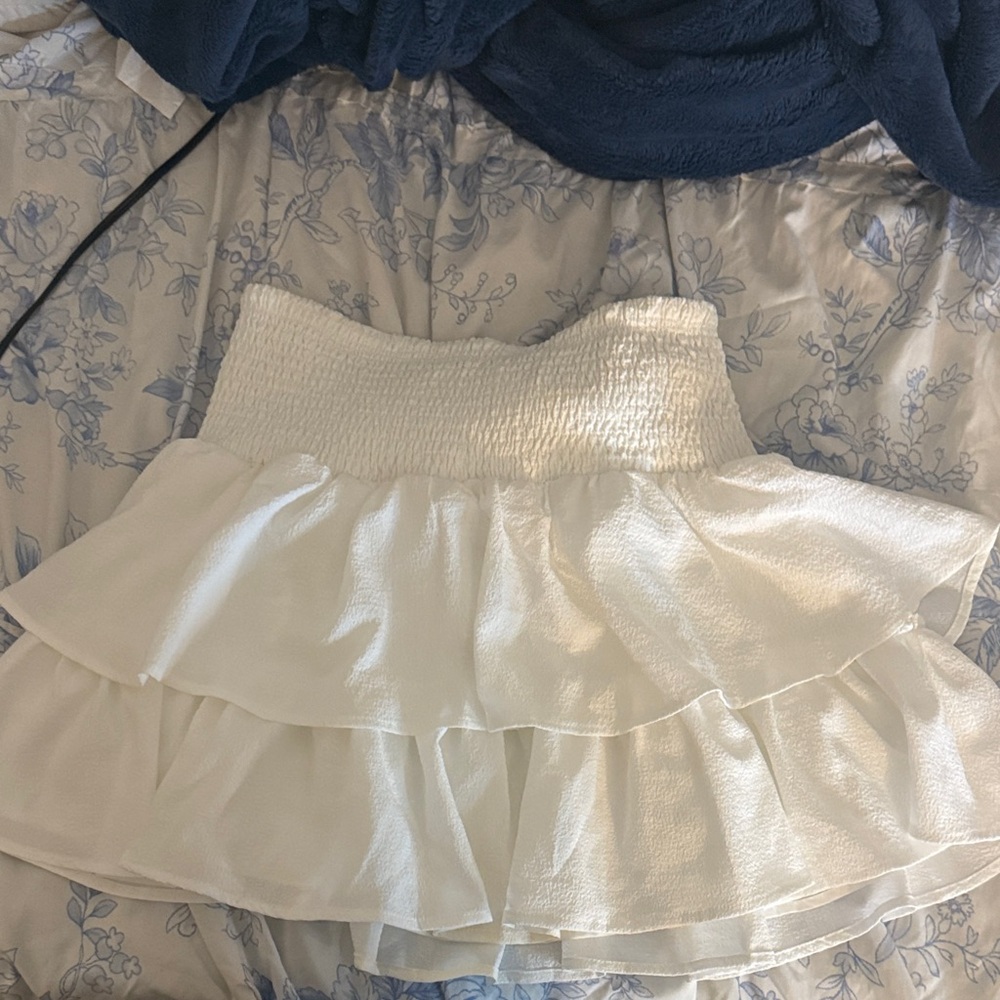 SHEIN White Tiered Ruffle Skater Skirt